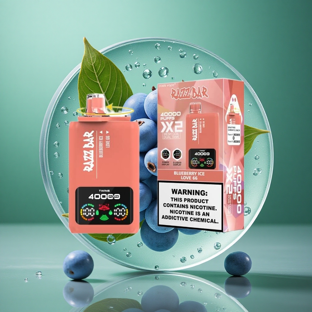 Razz Bar 40000 Puffs Blåbær Is_Love 66 Skjermvisning 650 Mah Batteri wholesale Norway