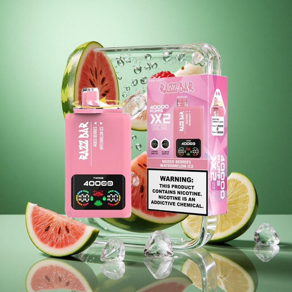 Razz Bar 40000 Puffs Blandede Bær_Vannmelon Is Opptil 40000 Puffs 1.0Ohm 2 Mesh Coil wholesale Norway