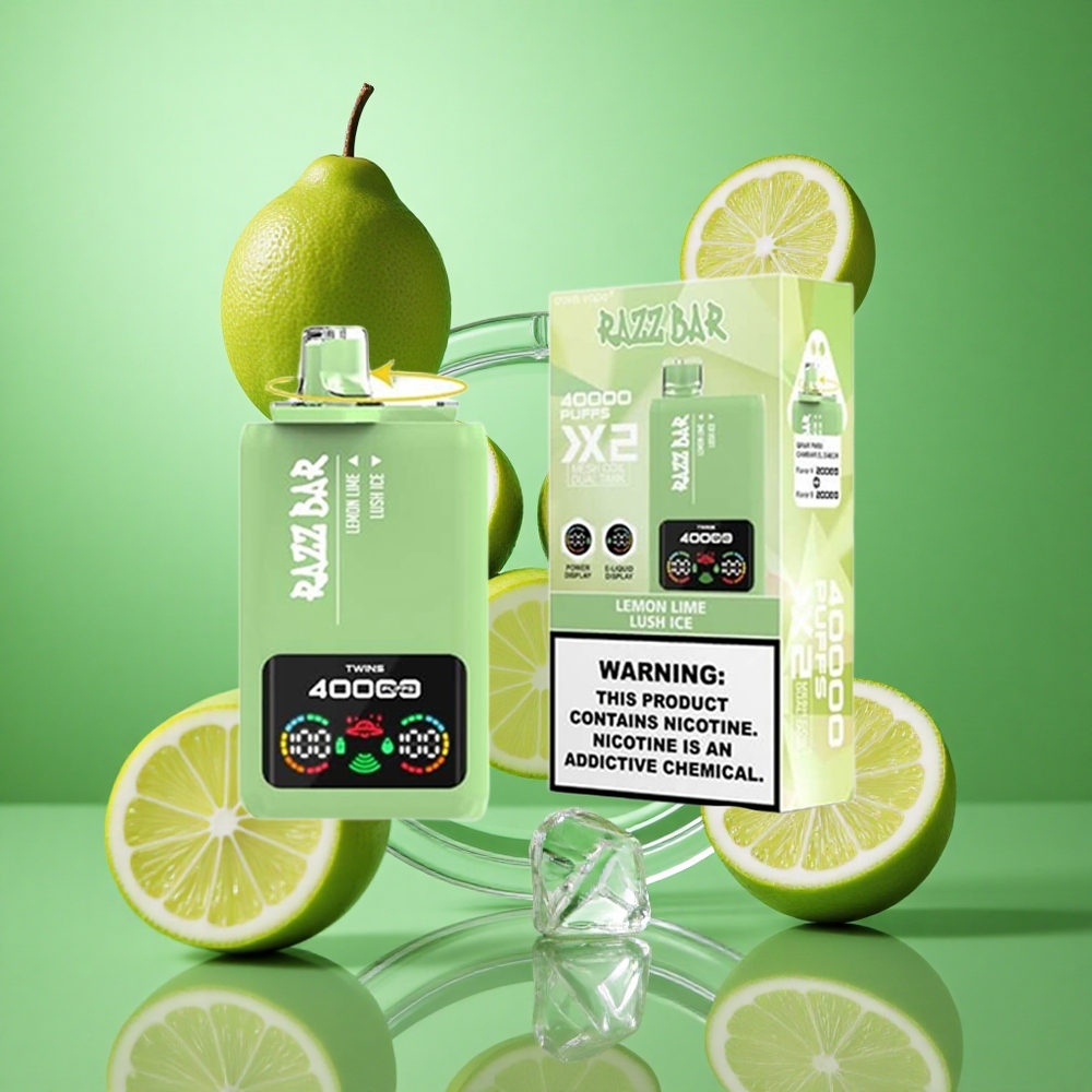 Razz Bar 40000 Puffs Engangs Vape Sitron Lime_Frostet Is 1.0Ohm 2 Mesh Coil 650 Mah Battery wholesale Norway