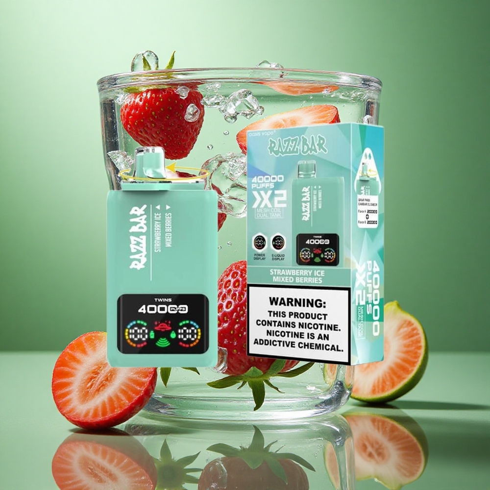 Razz Bar 40000 Puffs Jordbær Is_Blandede Bær Strømskjermvisning 650 Mah Batteri wholesale Norway