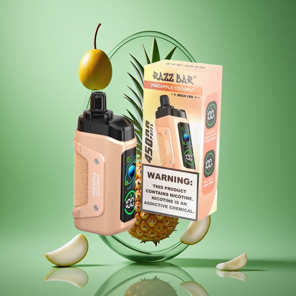Razz Bar 45000 Puffs Ananas Kokos Justerbar Luftstrøm Type-C Opladbar wholesale Norway