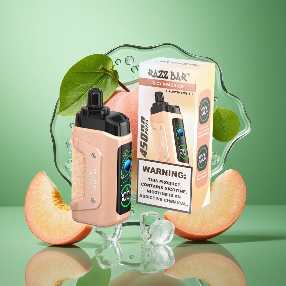Razz Bar 45000 Puffs Juicy Peach Is Engangs Vape Justerbar Luftstrøm 20 mg/ml Nikotin Styrke wholesale Norway