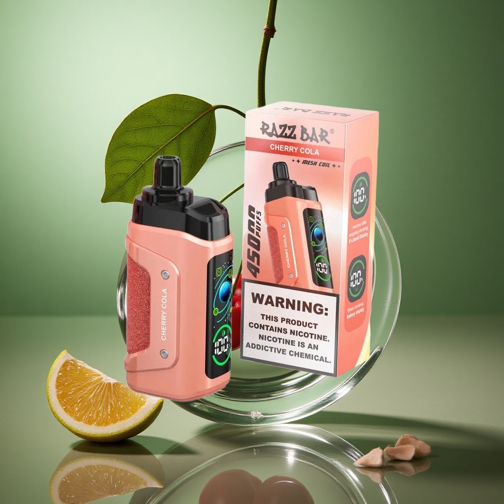 Razz Bar 45000 Puffs Kirsebær Cola Justerbar Luftstrøm 650 Mah Battery wholesale Norway