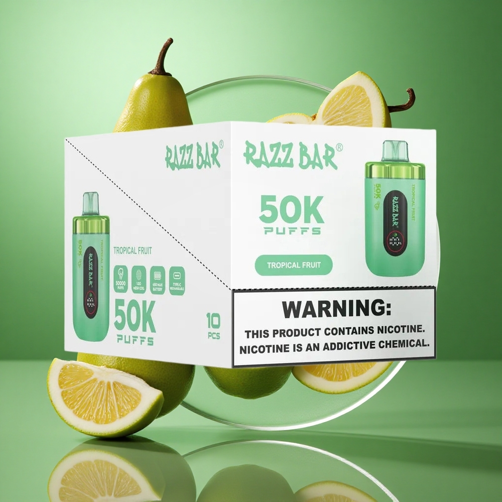 Razz Bar 50K Puffs Tropisk Frukt 1.0 Ohm Mesh Coil Type-C Rechargeable wholesale Norway
