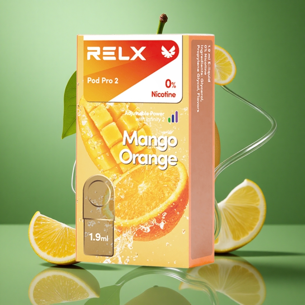 RELX Pod Pro 2 600 Puffs Mango Appelsin Nikotinfri 1.9ml wholesale Norway