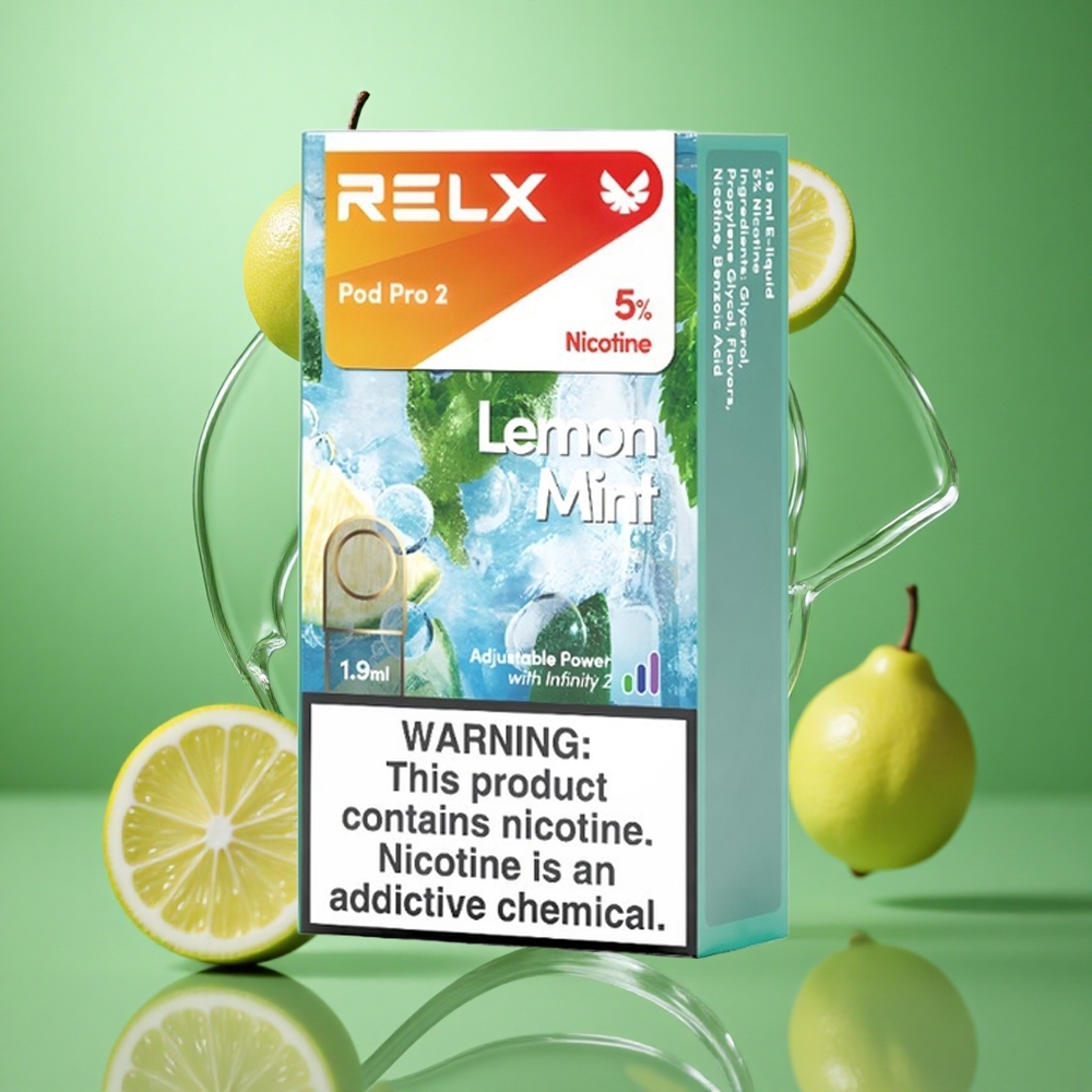 RELX Pod Pro 2 600 Puffs Sitronmynte 1,9ml 5% nikotin wholesale Norway