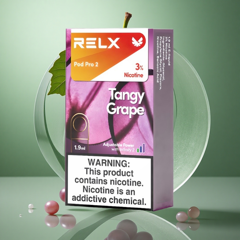 RELX Pod Pro 2 600 Puffs Tangy Grape Nikotininnhold:3% wholesale Norway